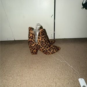 Forever 21 Brown Leopard Ankle Booties